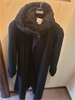 Worthington Size 18 Black Long Jacket Coat