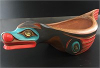 Tlingit potlatch bowl, with multiple bone and abal