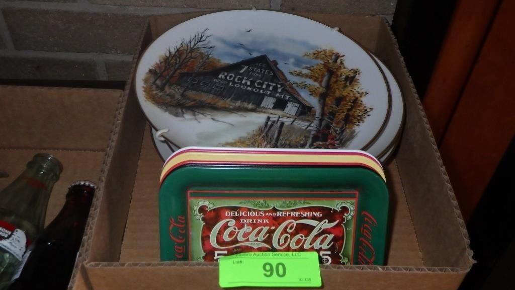 1989 & '91 COCA COLA TIP TRAYS, ONCE UPON A BARN >