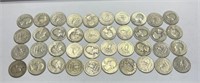 40 Pre-1965 Washington Silver Quarters