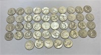 45 Pre-1965 Washington Silver Quarters