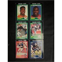 (6) 1989 Score Football Rookie Cards