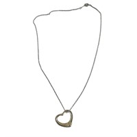 Tiffany & Co Peretti Open Heart Necklace Silver