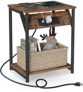 NIGHT STAND WITH WHEEL BASE AND POWER OUTLET