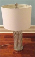 Cylindrical Glass Table Lamp w/Shade