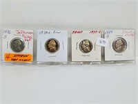 Four Proof Jefferson Nickels