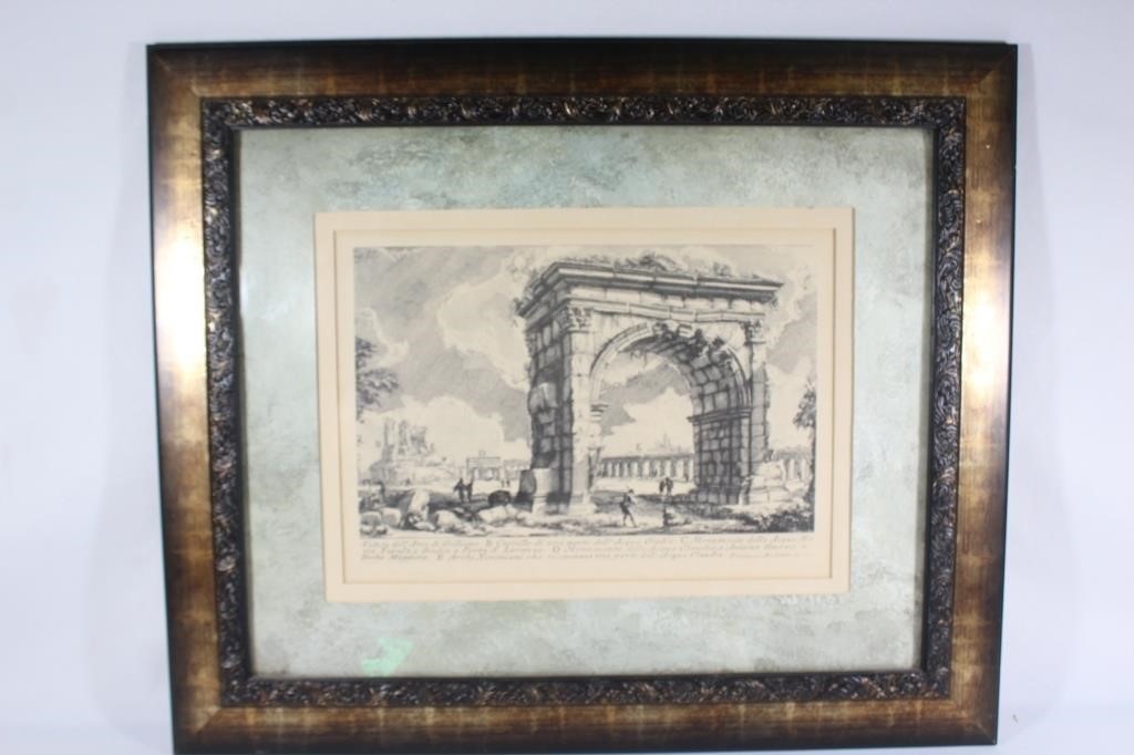 Framed Copy of Print Arc De Triomphe