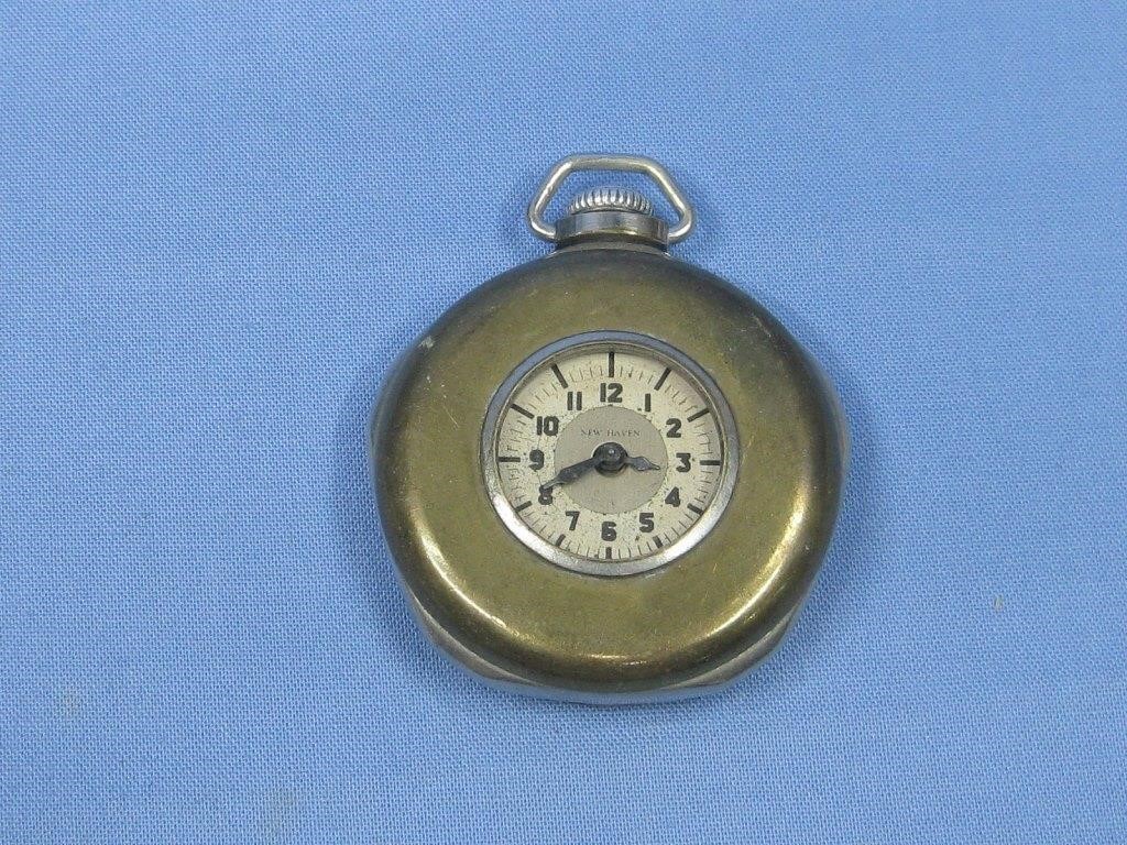Vtg. Art Deco New Haven Lapel Pocket Watch See