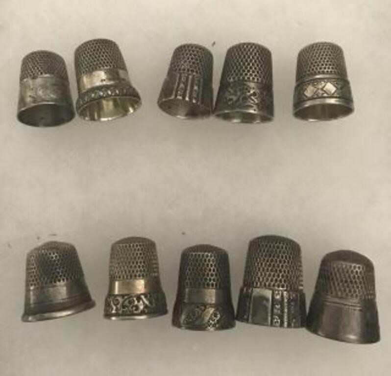 Sterling Thimble Collection (10)