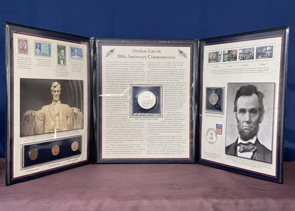 Abraham Lincoln Silver Dollar stamps coins 200th