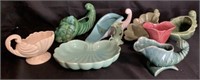 Lot of 8 Vintage Ceramic Cornucopia Planters