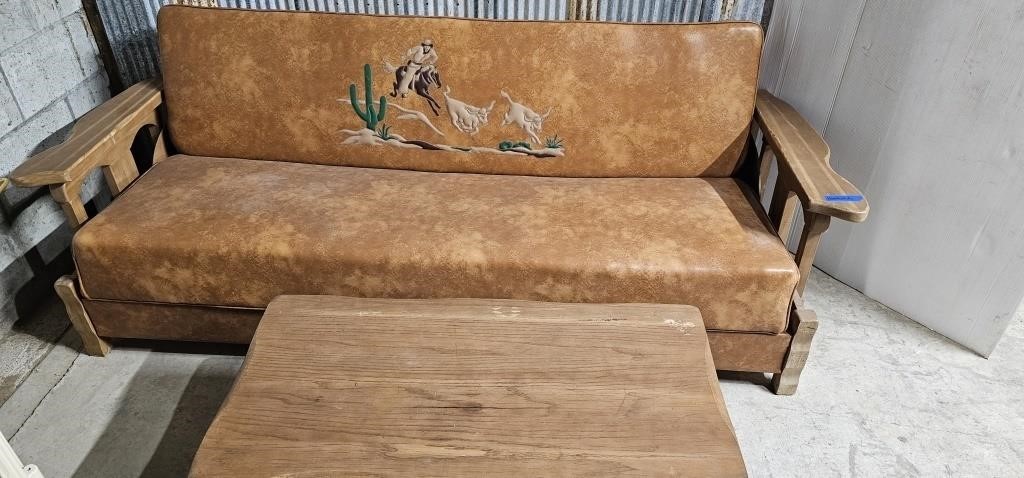 Mid Century Western Couch & Coffee Table