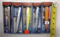 5 Rapala Fishing Lures- new in pkgs.