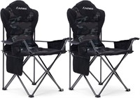 2 Pack Camping Chairs  Outdoor  300lbs  Camo