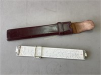 Slide rule with leather case