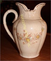 Beige Floral Print Pitcher