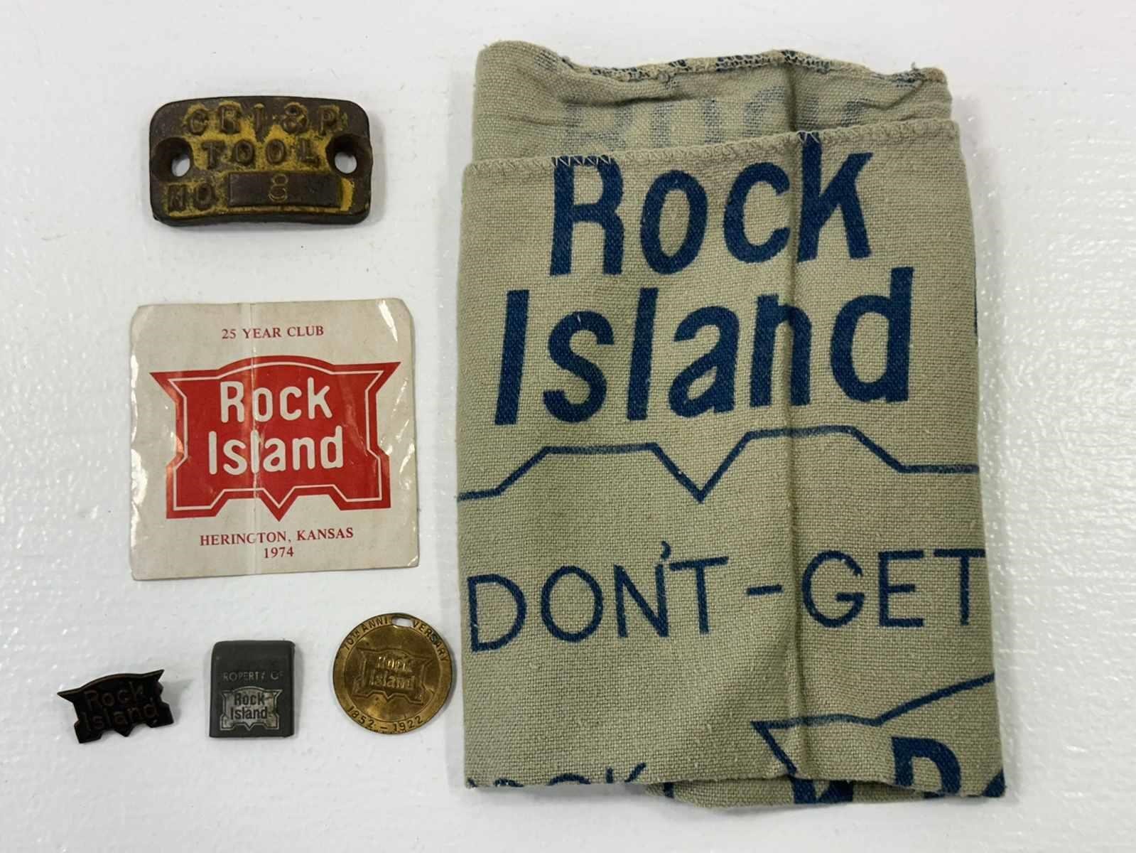 Rock Island Items (Towel, Pin) CRI&P Tool No 8