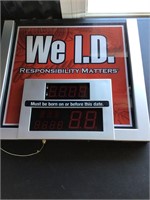 We ID sign clock 18” x 20” Born on date