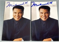 2 Muhammad Ali Signed Photo Cards