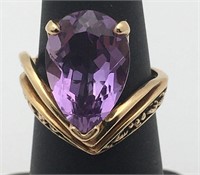 10k Gold And Amethyst Ring