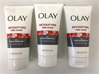 3 New Olay Detoxifying Pore Scrubs 150ml/ea