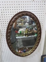 GOLD ORNATE OVAL WALL MIRROR