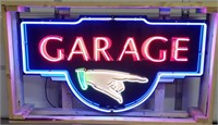 Garage Finger Tin Neon Sign