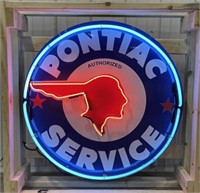 3ft Pontiac Service Modern 2-Color Neon Sign