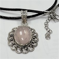 $200 Silver Rose Qurtz Necklace