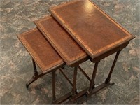 Inlaid Wood Nesting Tables- small chip on leg 22"