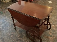 Solid Wood Drop Leaf Tea Cart -some damage on one