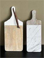 2 Cutting Boards - 1 Marble style, 1 Plastic