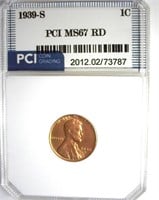 1939-S Cent MS67 RD LISTS $170