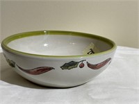 Louisille Stoneware Pottery Christmas Bowl