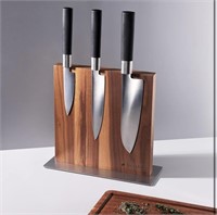 Navaris Magnetic Wooden Knife Block - Kitchen