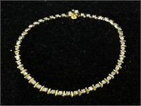 14K Gold Bracelet with Diamonds 
3.5 inches 7g