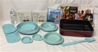 Cooks Essential Roaster, Silicone Set & Cookbooks