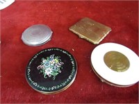 (4)Compacts. Cigarette/coin case, powders.
