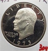 1973-S Proof Eisenhower silver dollar.