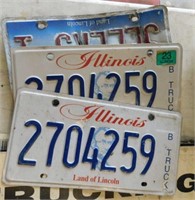 3 Illinois embossed metal license plates