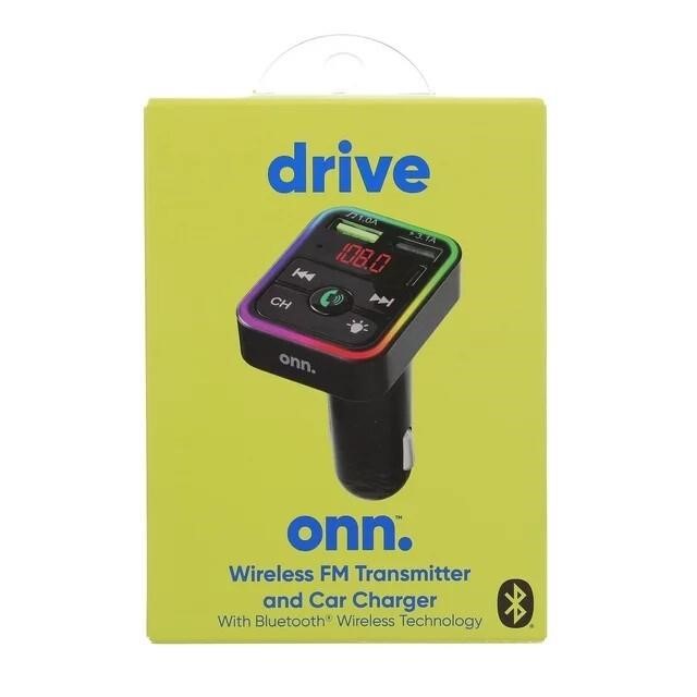 onn. Wireless FM Transmitter and Car Charger. A95