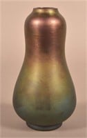 Iridescent Loetz-Type Amethyst Double-Bulbous Vase
