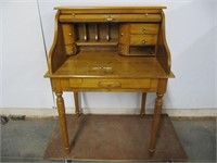 ROLL TOP WRITING DESK WITH KEYS