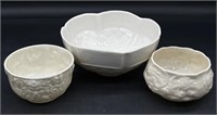 (3) Belleek Ireland Bowls 6” x 2.75” and Smaller