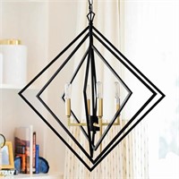 Cawabien 4-Light Farmhouse Chandeliers, Modern Geo