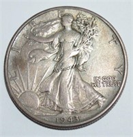U.S. Walking Silver Half  Dollar Fifty Cents 1943