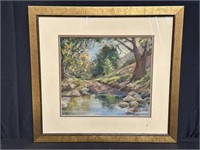 "Creek Crossing, Arroyo Hondo" Pastel Landscape