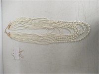 Yuhuan Women Elegant Jewelry Set White Pearl Bead