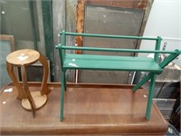 >Wood plant stands, wood- 18", green- 29" x 7" x