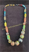 Vintage Glass & Clay Beads Necklace